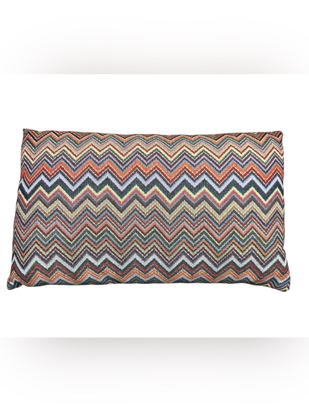 Caldeira Multicolor Chevron Decorative Lumbar Pillow - British Lux Home Accents